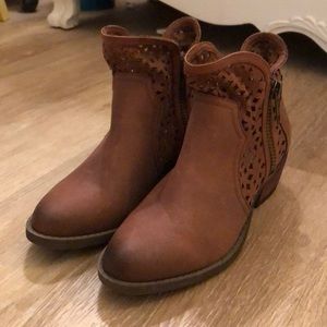 Never worn brown booties